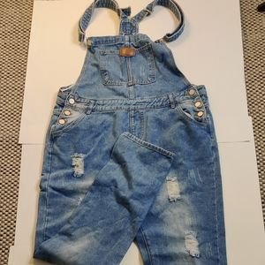 Large boyfriend fit overall jeans